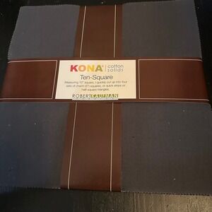 Robert Kaufman Kona Cotton Stormy Skies Palette 10 inch Squares 42pc TEN-652-42
